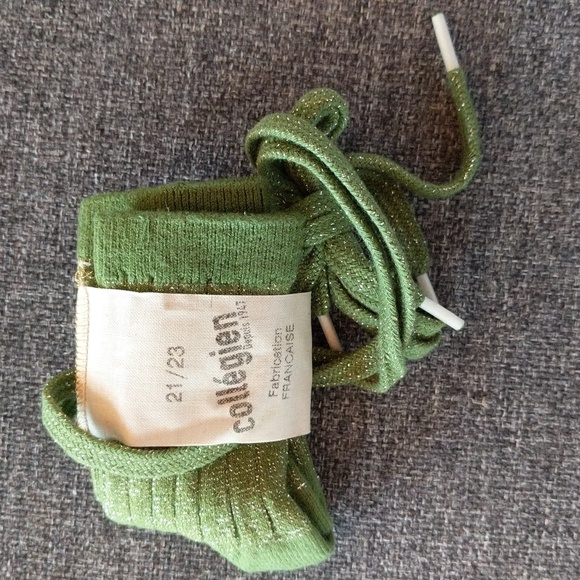 NWT Collegien Victoire Glitter Ribbed Crew Socks With Shoelace - Picture 7 of 16